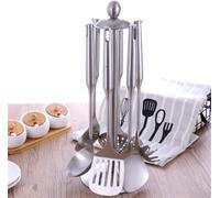 6-Piece Stainless Steel Cooking Utensil Set with Hollow Handles, Spatula & Soup Spoon, Essential Kitchen Gadgets for Home Cooking