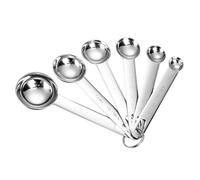6-Piece Stainless Steel Measuring Spoons Set - Essential Baking & Cooking Tools for Precise Measurements - Durable Kitchen Measuring Spoons for Dry & Liquid Ingredients