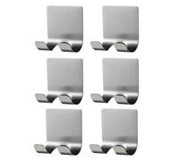 6-Piece Stainless Steel Multi-Purpose Sticking Storage Hooks: Bathroom Waterproof Wall-Mounted, Punch-Free Hanger Bracket for Kitchen, Door, Mobile Phone - Wall Storage Hook for Bedroom, Kitchen Rack