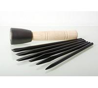 6 Piece Stone Carving Point & Flat Chisel Set with 600g Dummy Hammer