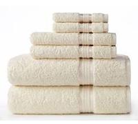 6 Piece Towel Set (2x bath sheets, 2x Hand towels, 2x Face towels) 100% Cotton Towels Egytian Cotton Style 500Gsm Towel Bale Super Soft Lint Free Supreme Quality Towels (6 Piece Towel Set, Cream)