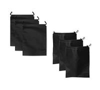 6-Piece Travel Shoe Bag, dust-Proof Shoe Bag, Portable Medium-Sized Shoe Storage Bag, Non-Woven dust-Proof Drawstring Shoe Storage Bag. (Black)
