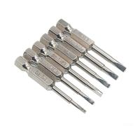 6-Piece Triangle Security Screwdriver Bit Set, Alloy Steel (58-60HRC), /4" Hex Shank, TA1.8-TA3.0mm, Anti-Rust Mirror Electroplated, for