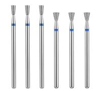 6-Piece Tungsten Carbide Nail Cutter Bits Set, Conical Micro Cuticle Drill Bit, Multifunctional Cutter Bits, 3/32 Inch Shank, Remove Cuticle, Manicure, Pedicure, Cuticle, Polish, Acrylic Gel