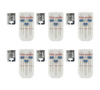 6-Piece Twin Needle Set for Sewing Machines, Universal Sewing Machine Needles Compatible with Brother Singer Janome, Professional Double Needles for Stretch Fabrics and Decorative Stitching