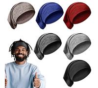 6-Piece Unisex Spandex Dreadlocks Bands Elastic Long Hair Dreads Head Wraps Braids Bonnet Tubes Solid Colors Tube Headbands Dreadlocks Hair Wraps for Men Women Hair, 6 Colors