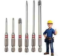 6-Piece Universal Screwdriver Bit Set, with Strong Magnetic Hexagonal Shanks and Unique Pagoda-Shaped Internal Hex Design, Durable & Practical, A Single Bit Can Tighten Nuts Ranging from 1.5mm to 6mm