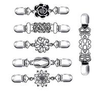 6-piece vintage cardigan brooch pullover collar button clothing clip creative scarf clip silver metal clip rhinestone clip ladies and girls