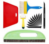 6-Piece Wallpapering Tool, Wallpaper Set Including Wallpapering Brush, Wallpapering, Rollers, Cutting Tool, Wallpaper Smoothing Tool, Wallpaper Set for Adhesive Contact, Painting Supplies