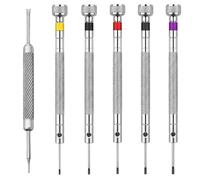 6-Piece Watchmakers Screwdriver Set & Watch Repair Kit,Pin Removal Tool & 5 Flathead Watch Screwdriver Set (0.8/1.0/1.2/1.4/1.6mm), for Jewellery & Electronics
