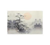 6-Piece Where to See The Moon Patterned Placemats Set, 12x18 Inch Non-Slip Mats, Suitable for Home, Kitchen, Party, and Gatherings