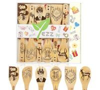 6 Piece Wooden Utensils for Cooking, Wooden Kitchen Accessories Cute and Practical Spoon & Spatula Utensils Set for Women,Cooking Gifts,Housewarming Present (HP Spoons)