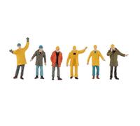 6 Pieces 1/50 Characters Little Figures People Street Road Scenery Multi-color -A