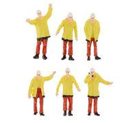 6 Pieces 1/50 Characters Little Figures People Street Road Scenery Yellow
