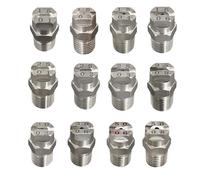 6 Pieces 1/8, 1/4, 3/8, 1/2 inch Pressure Washer Spray Flat Fan Nozzle Head 25°/40°/50°/65°/80°/95°/110° Stainless Steel high Pressure Cleaning Nozzle Easy to Install 1/4 3.6mm(0.142in) 95°