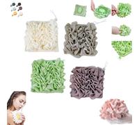 6 Pieces 2-in-1 Bath Soap Sponge, Shower Sponge, Loofah Shower Sponges, Drawstring Package, Soap Can Be Placed Inside, for Bathing and Smoothing The Skin, Unisex (17x17cm,4PCS-F)