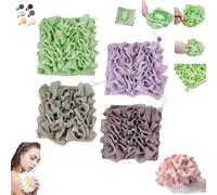 6 Pieces 2-in-1 Bath Soap Sponge, Shower Sponge, Loofah Shower Sponges, Drawstring Package, Soap Can Be Placed Inside, for Bathing and Smoothing The Skin, Unisex (17x17cm,4PCS-M)