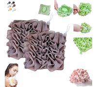 6 Pieces 2-in-1 Bath Soap Sponge, Shower Sponge, Loofah Shower Sponges, Drawstring Package, Soap Can Be Placed Inside, for Bathing and Smoothing The Skin, Unisex (17x17cm,2PCS-E)