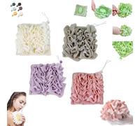 6 Pieces 2-in-1 Bath Soap Sponge, Shower Sponge, Loofah Shower Sponges, Drawstring Package, Soap Can Be Placed Inside, for Bathing and Smoothing The Skin, Unisex (17x17cm,4PCS-G)