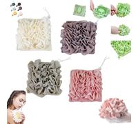 6 Pieces 2-in-1 Bath Soap Sponge, Shower Sponge, Loofah Shower Sponges, Drawstring Package, Soap Can Be Placed Inside, for Bathing and Smoothing The Skin, Unisex (17x17cm,4PCS-I)