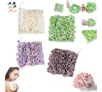 6 Pieces 2-in-1 Bath Soap Sponge, Shower Sponge, Loofah Shower Sponges, Drawstring Package, Soap Can Be Placed Inside, for Bathing and Smoothing The Skin, Unisex (17x17cm,4PCS-A)