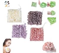 6 Pieces 2-in-1 Bath Soap Sponge, Shower Sponge, Loofah Shower Sponges, Drawstring Package, Soap Can Be Placed Inside, for Bathing and Smoothing The Skin, Unisex (17x17cm,4PCS-K)