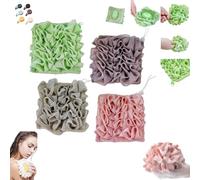 6 Pieces 2-in-1 Bath Soap Sponge, Shower Sponge, Loofah Shower Sponges, Drawstring Package, Soap Can Be Placed Inside, for Bathing and Smoothing The Skin, Unisex (17x17cm,4PCS-N)