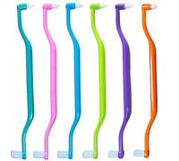 6 Pieces 2-in-1 Toothbrush with Interdental and Wisdom Teeth Brush Heads for Comprehensive Oral Care, Soft Single Interdental Brushes Between Teeth Wisdom Toothbrush for Braces