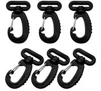 6 Pieces 20mm Plastic Swivel Snap Hook Clip, Heavy-Duty Backpack Buckle, 360° Rotating Webbing Hook for Lanyards, Keychains, Bag Straps, Pet Leashes, Tactical Gear, Nylon Webbing & DIY Crafting