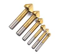6 Pieces 3 Flute Knock Sink Drill Bit HSS 90 Degree Fighter Bit Metal Woodworking Drilling Tool Accessories Accessories
