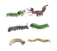6 Pieces 3D Simulation Larvae Models Emulational Decoration Worm Toys