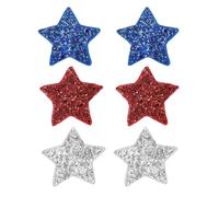 6 Pieces 4th of July Hair Accessories Star Hairs Clips Set Y2k Colorful Non-slip Snap Hair Clips and Barrettes Independence Labor Day American USA Decorations for Women - Red White Blue Star Style