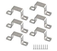 (6 Pieces) 70x70mm U-Shaped Hose Holder Square Support 304 Stainless Steel Tube Brackets Come with Stainless Steel Self Tapping Screws