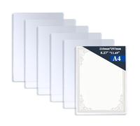 6 Pieces 8.2" x 11.6" A4 Sized Rigid Print Protectors, Clear Hard Plastic Sheet Protectors, Top Loading Plastic Paper Sleeves Cover for Photo Posters Birth Certificates Menu Document Holder (6pcs)