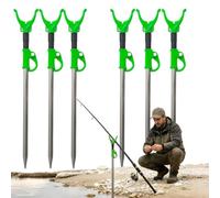 6 Pieces Adjustable Telescopic Metal Fishing Rod Holder | Fishing Rod Holder Pin Unique for Men Fishermen Outdoor Shore Sand Seaside River Lake Sea Water