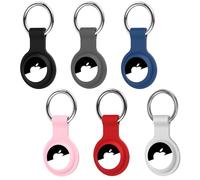 6 Pieces AirTag Holder and AirTag Case in Silicone, AirTag Keychain, Ultra Light, Washable and Scratch Resistant, AirTag Protective Case for Keys, Bags and Personal Items, Mix Colours