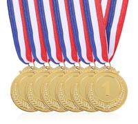 6 Pieces Award Medals Gold Medals for Awards Adults, First Place Metal Style Winner Awards Participation Medal for Basketball, Sports, Track, Tournaments, Prizes, Competitions, Party
