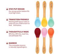 6 Pieces Bamboo and Silicone Spoon Set for Baby/Toddler Weaning