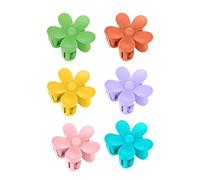 6 Pieces Big Hair Claw Clips Matte Flower Hair Clips Non Slip Cute Hair Catch Small Acrylic Hair Claw Clips Flower Shaped Plastic Jaw Clips Non Slip Tortoise Hair Clamps for Women Girls (A)