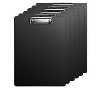 6 Pieces Black A4 Clipboard, PP Material Office Supplies, Waterproof Clip Boards A4 for Office Stationery, School, and Home Use (12.40×8.86 in/31.5x22.5 cm)