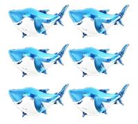 6 Pieces Blue Shark Balloons, XXL Foil Shark Balloons, Sea Theme Balloons Birthday Children, for Sea Animals Themed Parties, Party Gifts, Photography Accessories
