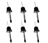 6 Pieces Bottle Pourers for Spirits,Oil Pourer with Rubber Dust Caps,Oil Pourer Spout,Easy and Fast Oil Pourer Spout,Stainless Steel Spout Belt,Rubber Seal,Suitable for Kitchen,Home