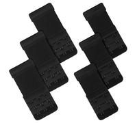 6 Pieces Bra Extenders with 3 Hooks and 2 Hooks, Soft Comfortable Elastic Bra Strap Extender for Daily Wear for Women, Extensions Ideal for Plus Size (Black)