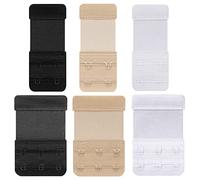 6 Pieces Bra Strap Extender, Bra Extenders 2 Hook 3 Hook, Soft and Comfortable Bra Extension (2 Hook & 3 Hook, 1.9CM Spacing)