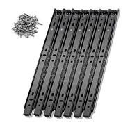 6 Pieces Cabinet Drawer Slides Heavy Duty Ball Beaslides Runners for Kitchen, Runner Keyboard Shelf, Metal Extension Guide Rail, Side Mount Drawer Slides/Black/450Mm