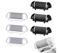 6 Pieces Callus Remover Replacement Rollers for Scholl/Essy/Shoran/Ratukall/Pedi Foot File, Replacement Roller Refill Heads for Pedicure Foot Files, for Cracked Heels and Dead Skin