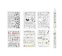 6 Pieces Candle Tattoos Christmas Candle Snowman Water Sticker DIY Snowman Water Sticker for Candle Christmas Theme Activity Mood Candle Decoration Light Water Sticker