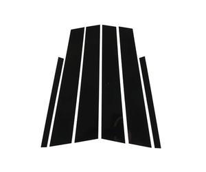 6 Pieces Car Window Trim Centre Pillar Sticker for Hyundai i10 2014-2020, Car Door Window Pillars B-Pillar Post Frim, Car Door Center B Pillar Frame Cover Trim Strip,A-Black