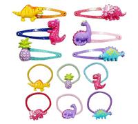 6 Pieces Cartoon Reptile Hairpins And 6 Pieces Rubber Bands, Cute Animal Hair Accessories, Children'S Hairpin Accessories, Fun Style Hairpins.