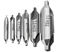 6 Pieces Center Drill Bit Set 1.0mm 1.5mm 2mm 2.5mm 3mm 5mm High Speed Steel 60 Degree Angle Lathe Mill Combined Centre Drill Bits Kit Countersink Tools For Metalworking